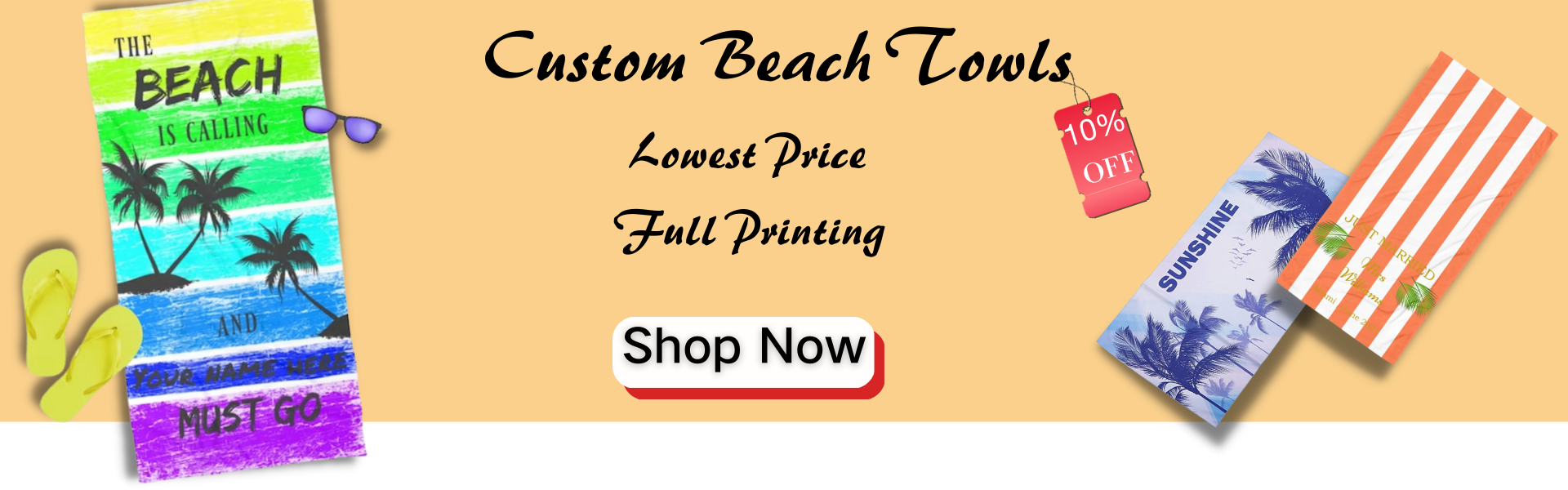 Custom printed best sale towels no minimum