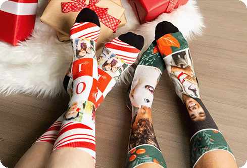 Mean Girls Socks Custom Photo Socks Christmas Socks Heart Stripe Print