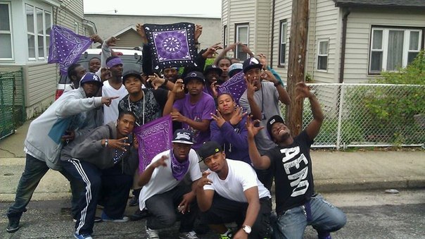 Another gang color bandana is purple. 