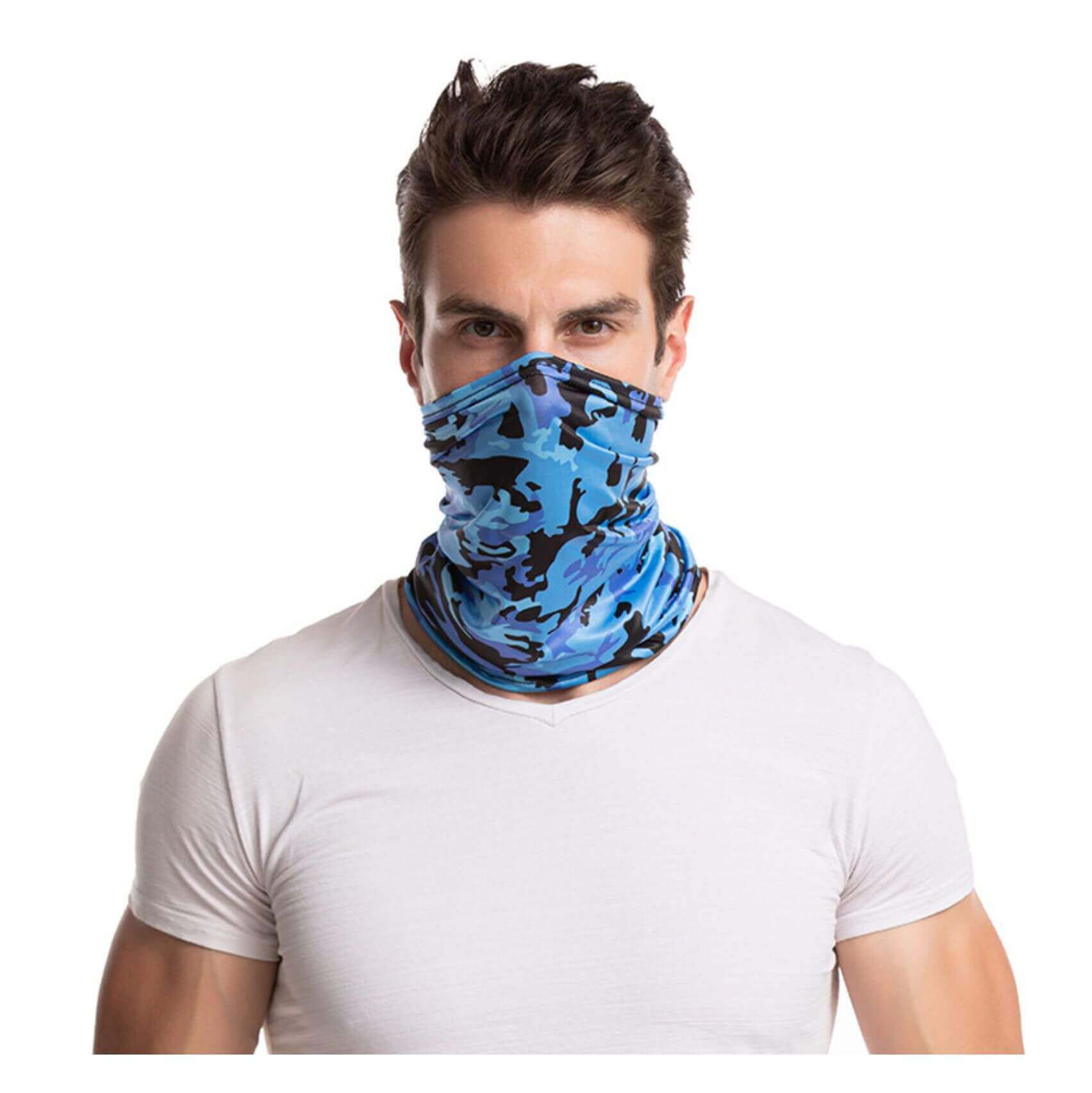 Face Mask Balaclava Neck Scarf Fishing Cover Sun Gator UV Headwear US USA  Blue