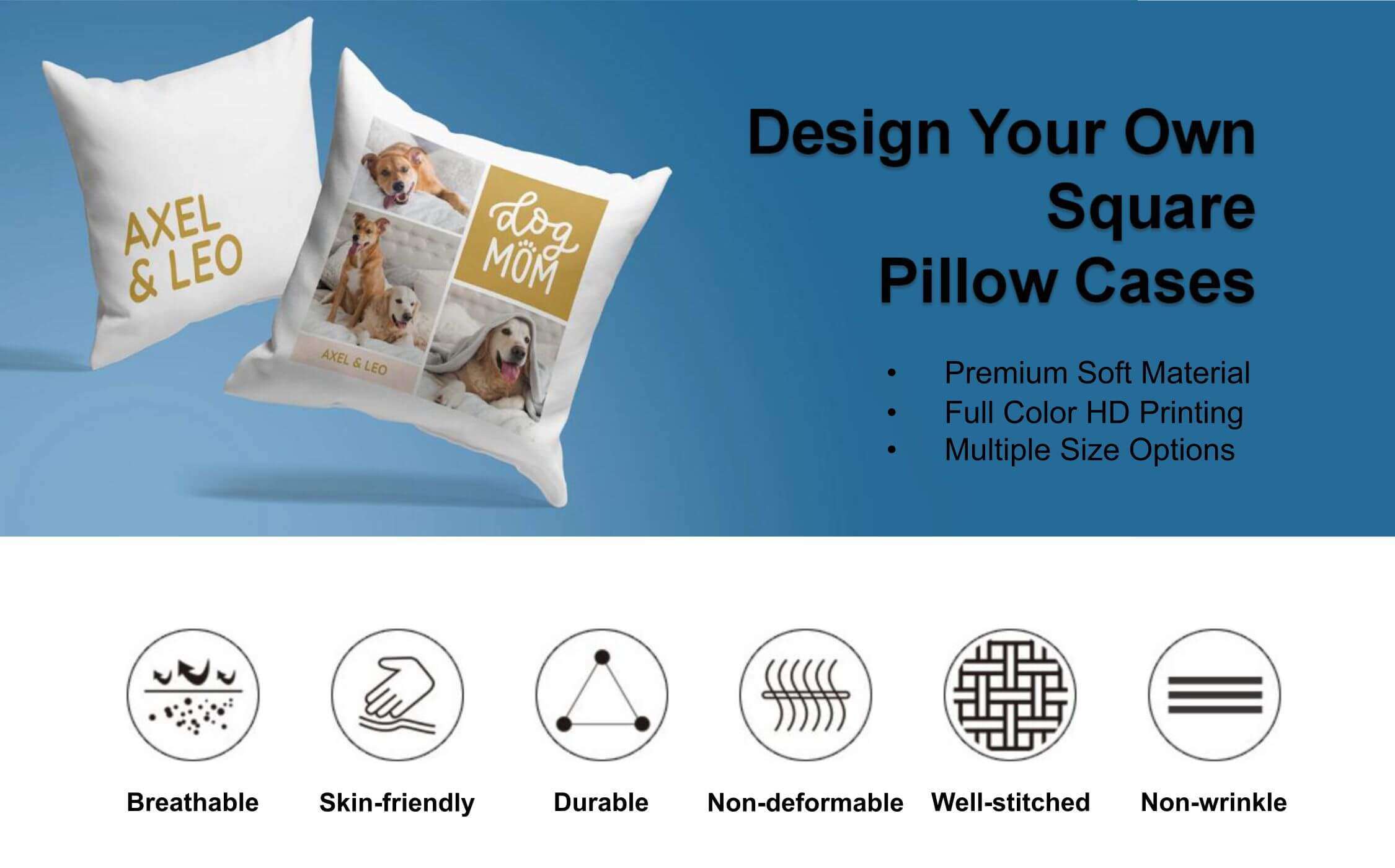 High-quality Custom Square Pillow Covers | 4inbandana™