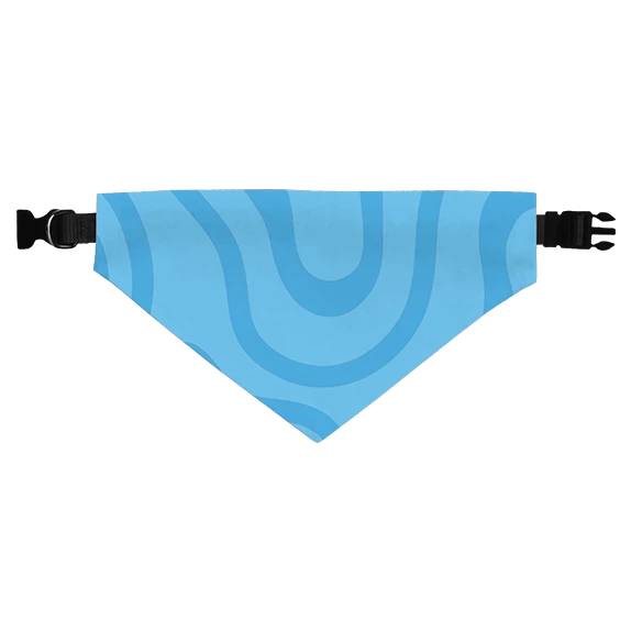 Comfort Blue Ripple Bulk Over-Collar Dog Bandanas