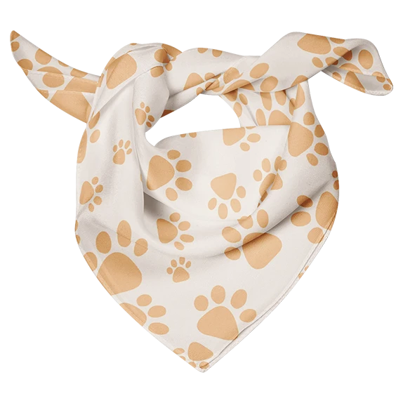 Cute Paw Full-color Custom Pet Bandanas Wholesale