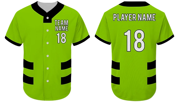 Neon Green Black Accent Baseball Jerseys for events