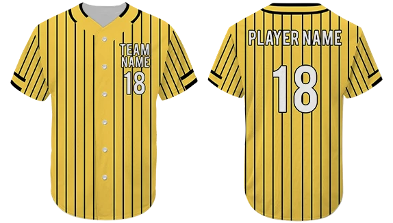 Retro Gold Thin Pinstripe Team Baseball Jerseys